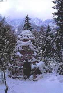 Some of Drury s other works also inspired this idea, including the Tree Mountain Shelter, built in 1994 in Italy, pictured below.