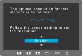 3 Using the product 3-1 Setting the Optimal Resolution If you turn the power on after purchasing the product, a message regarding the optimal resolution setting appears on the screen.