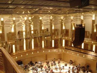 Music Center at Strathmore The Music Center at Strathmore in Montgomery County Maryland has a particularly complex and grand array of variable acoustic devices that required a control system that