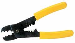 Features a primary and secondary strip cartridge Strips UTP, RG-59 and RG-6 coax cable Rotates easily around finger Push-on