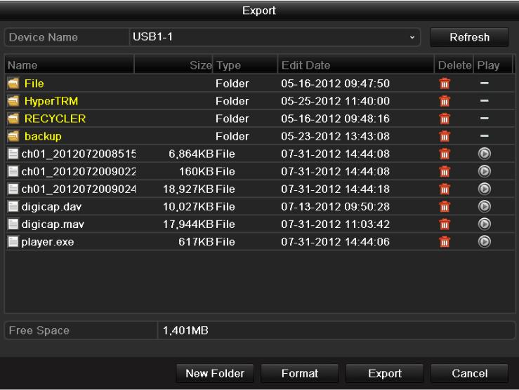 Export interface and click