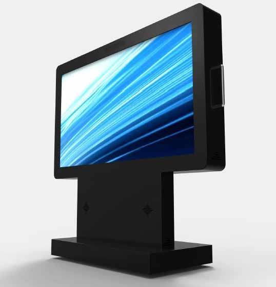 applications and a 46" display in landscape orientation on top for