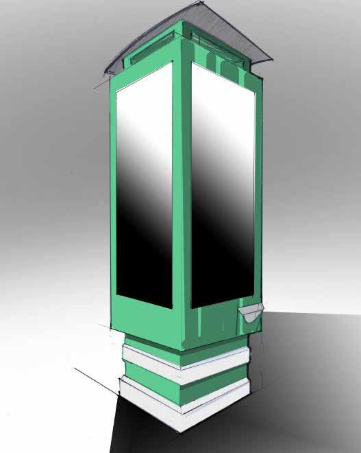 Trade Show Kiosk Designed to advertise at tradeshows includes wheel base, LED