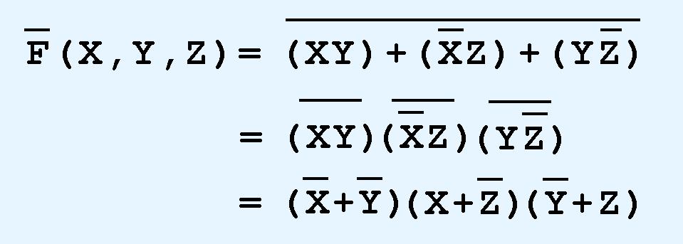 DeMorgan s law can be extended to any number of variables. 3.