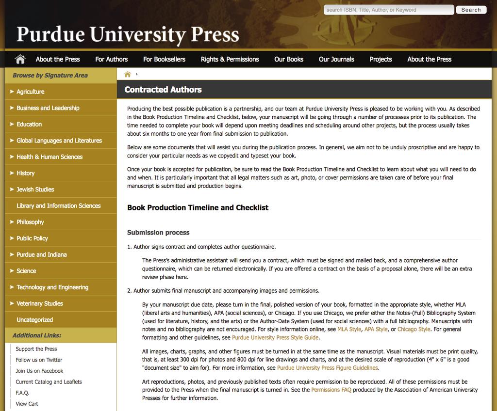 PURDUE UNIVERSITY LIBRARIES Purdue University Press Contracted Authors http://www.