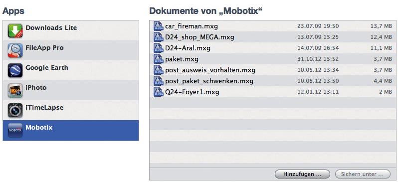 1 Transferring MxPEG Clips (Demo Clips) To The App One of the sections above described how to use the MOBOTIX App to open MxPEG clips directly as e-mail attachments.