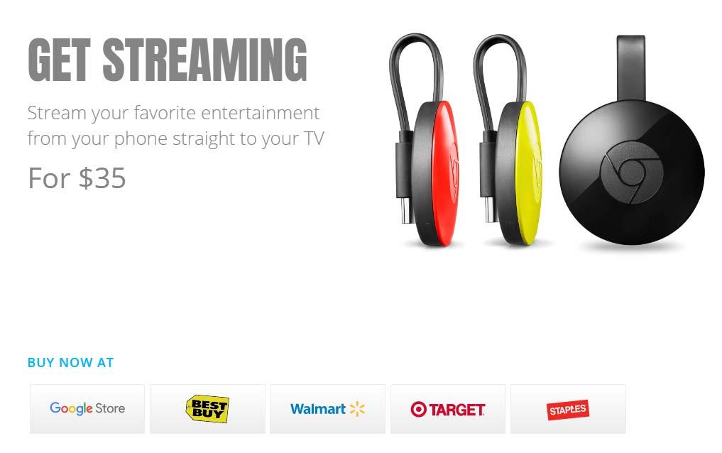 Chromecast To use Chromecast, simply plug in the device to your TV s HDMI port and use your phone as a remote.