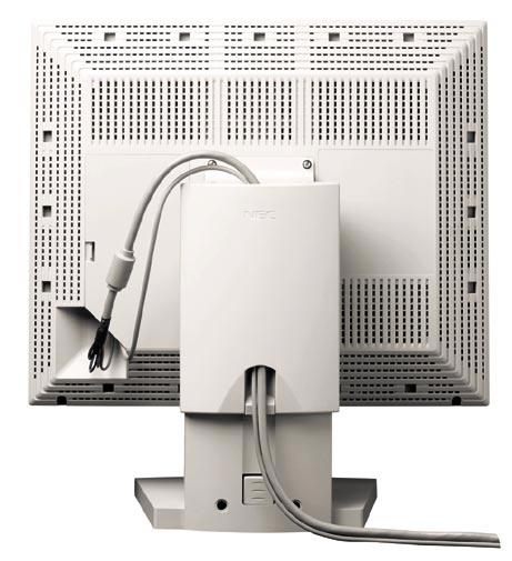 The positioning of the computer inputs enables the monitor to be mounted flush against a wall or cleanly mounted to an arm.