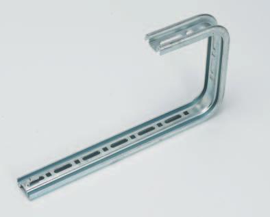 Flextray - Wall Support Methods Tab can be used for hold down (stainless steel will not have these tabs) For use with 4 (100mm) to 12 (300mm) wide trays C Bracket attaches to hard ceiling types All