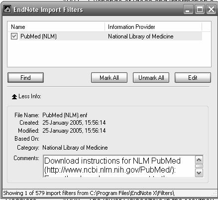 Endnote Tick the required filters In order to save a filter