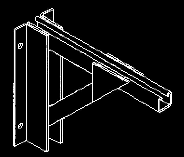 Page 14 Figure 4.7C FIBERGLASS CANTILEVER BRACKET Figure 4.7D SINGLE RAIL DIRECT WALL MOUNT Figure 4.7E SINGLE RAIL CLAMP WALL MOUNT 4.2.3 Floor and Roof Installations (See Figures 4.8A through 4.8C.