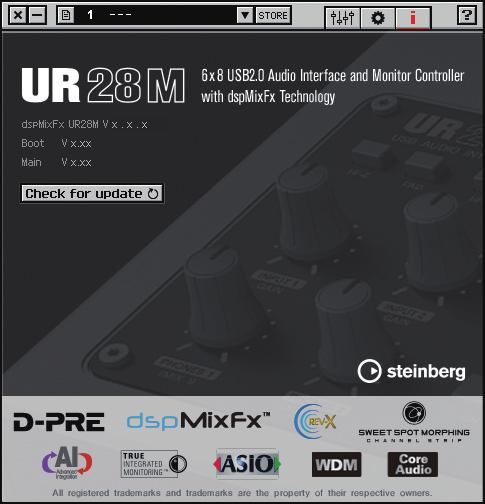 Panel Controls for the Software Programs SLIDER MOUSE CONTROL Selects the method of operating the sliders and faders on the dspmixfx UR28M.