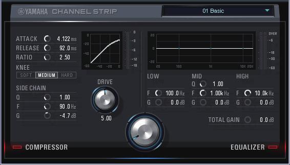 Panel Controls for the Software Programs When using the Channel Strip on Cubase series programs, you can share the settings between the built-in Channel Strip and the Channel Strip of the VST Plug-in