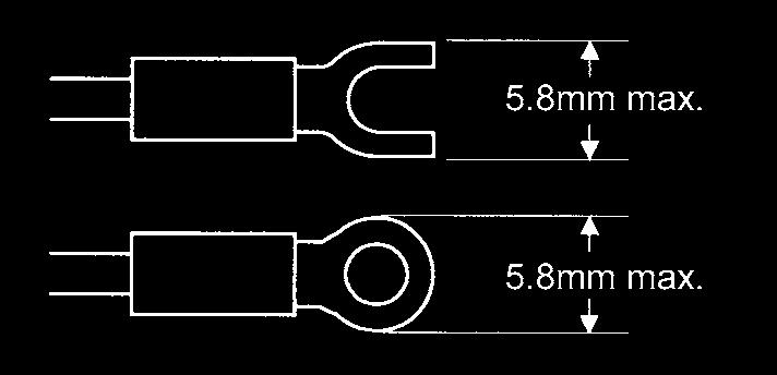 2-2 I/O Terminal Connections Terminal Connection Use crimp contact type terminals as shown below.