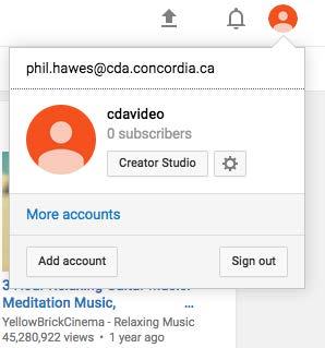Once in You Tube, under your account, select the Creator Studio button.