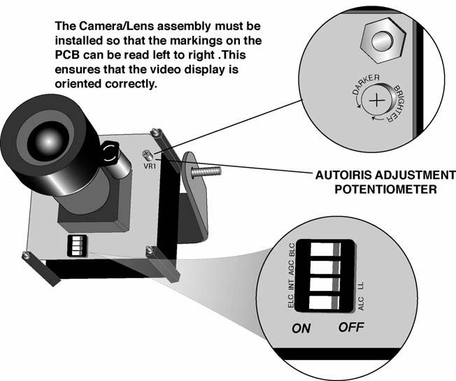 Lens/Autoiris Adjustment The manual iris lens can be manually adjusted for focus and angle of view.