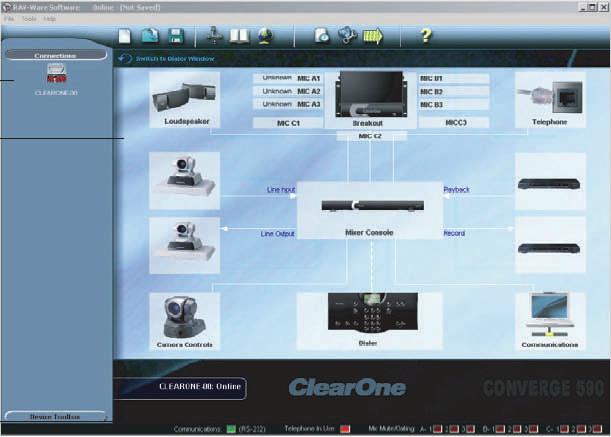 Insert the Rav-Ware CD-ROM included with your ClearOne Converge or Rav sound system. 2.