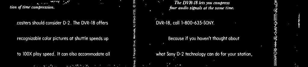 The DVR -18 offers DVR -18, call 1-800- 635