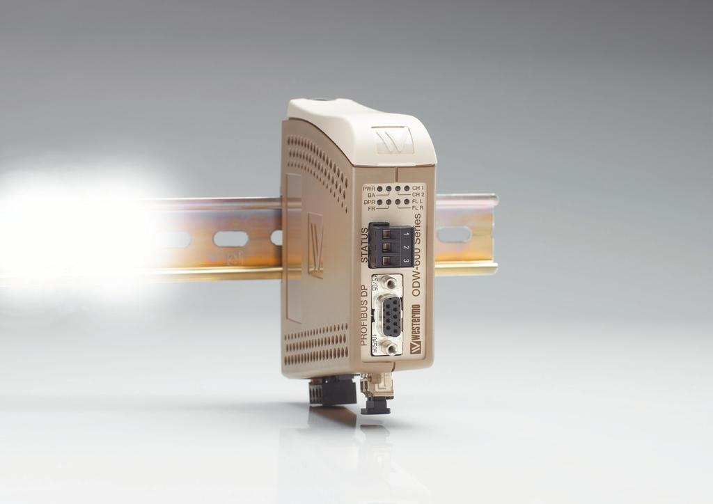 Fibre Optic Modem ODW-611 PROFIBUS DP to fibre optic link, point-to-point applications The ODW-611 is a fibre optic modem designed for point-to-point fibre optic connections between PROFI- BUS DP
