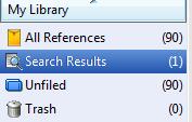 Under My Library, click on All References (90). 2. If you do not see the Search Panel above your references, click on Show Search Panel. 3. Click on Author 4.
