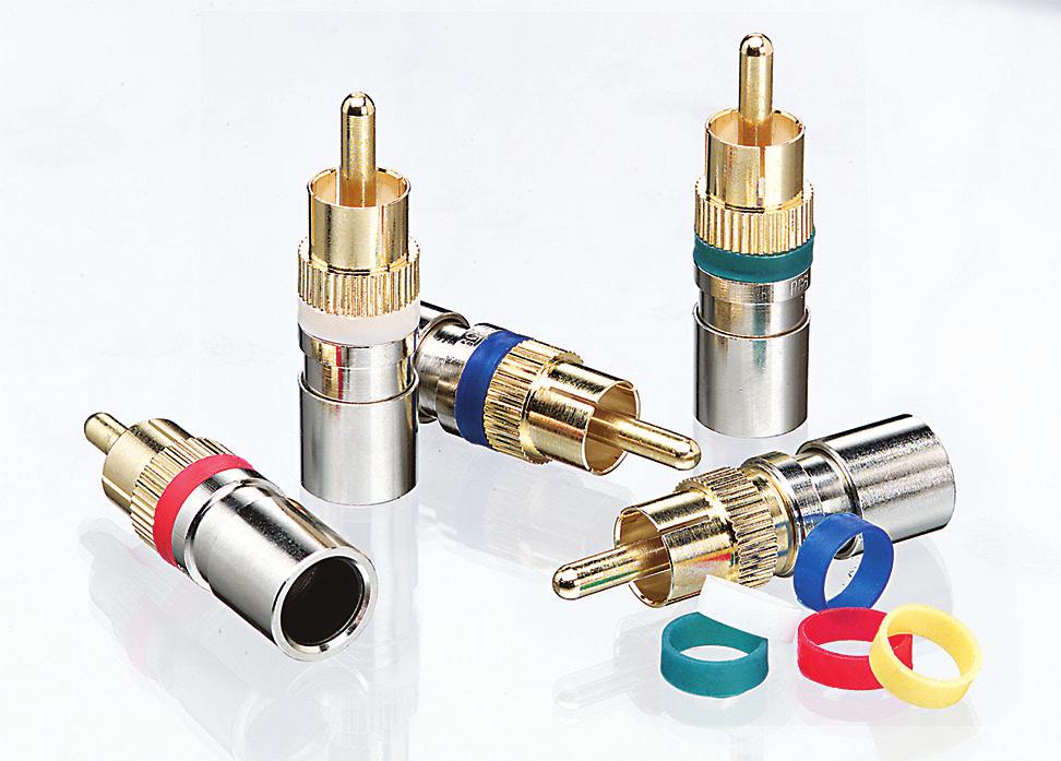 75 Ohm nominal impedance and gold-plated pin contact area RCA FAST FACT: Easy-to-use connectors suited to the domestic and commercial