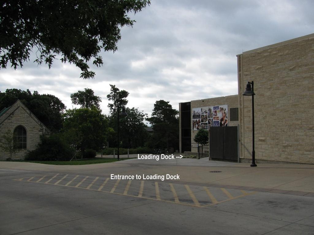 Loading Dock Access When you are on Goldstein circle, turn right and around McCain, going down the hill Goldstein