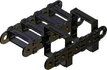 outer radius Sliders The sliders are mounted in the inner radius of the energy chain.