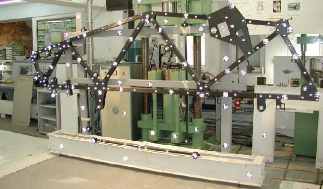 Optical alignment system rigid structures + optical links (LED, laser, CCD) link system for alignment with
