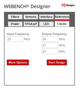 Webench is an Online Design Tool Power, Lighting, Filtering, Clocking