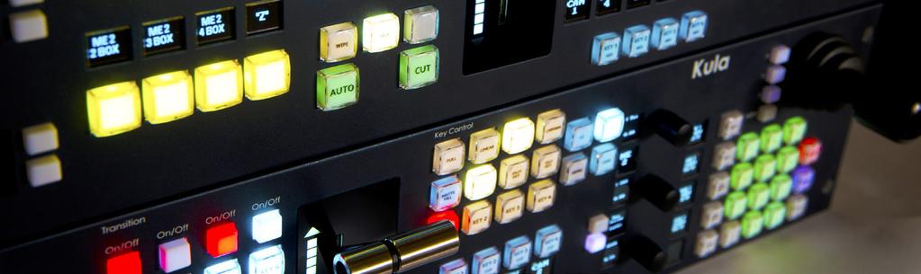 Datasheet Kula Production Switcher Family SD, HD, 3G and 4K UHD Production Power All in One Low-cost Package Kula is a production switcher designed for the professional broadcast and AV markets.