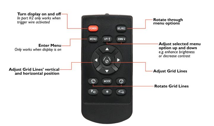 Remote Introduction REMOTE INTRODUCTION Press the button to toggle L/R gridlines Up