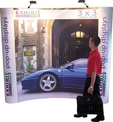 3x4 pop-up display 2220mm (h) x 3030mm (w) 960 frame and graphics ONLY 1080 complete package Due to their magnetic frames and fixing bars,