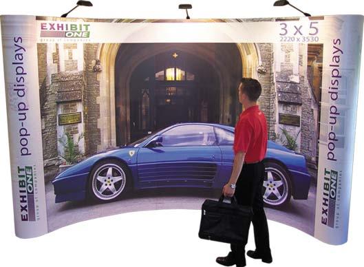 3x3 pop-up display 2220mm (h) x 2530mm (w) 780 frame and graphics ONLY 900 complete package 3x5 pop-up display 2220mm (h) x 3530mm (w) 1130