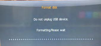 Option Menu Formatting a USB Storage Device If you are having problems recording, check that there is sufficient memory left on the USB