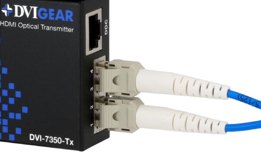 The high-speed HDMI signal components are routed from the Tx unit to the Rx unit using four (4) multi-mode optical fibers with LC connectors (see the picture below).