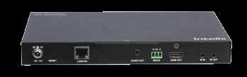 INT-IPEX5001/5002 OVER IP 4K SOLUTION HIGHLIGHTS Allows A/V signals to be transmitted via Gigabit network Supports video resolution up to 4K@60Hz 4:2:0 for inputs and 4K@30Hz 4:4:4 for outputs HDCP 2.