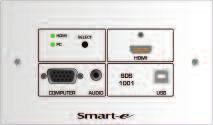 65 Gbps HDCP/EDID/DDC transparent link HDMI resolutions 1080p @ 60Hz, 3D RGBHV resolutions up to UXGA Supports USB v1.