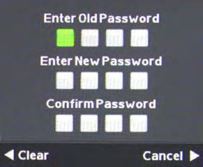System Lock Press the qp buttons to highlight System Lock, then use t u to enter the Password menu shown at lower left.