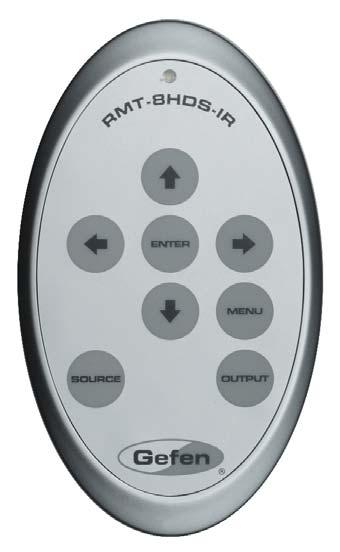 IR REMOTE CONTROL RMT-8HDS-IR 1 2 3 9 8 4 7 5 6 1. LED indicator - glows bright orange whenever a key is pressed, indicating the transmission of an IR command to the Scaler. 2. The ENTER button activates a selected menu option in the On-Screen Display.