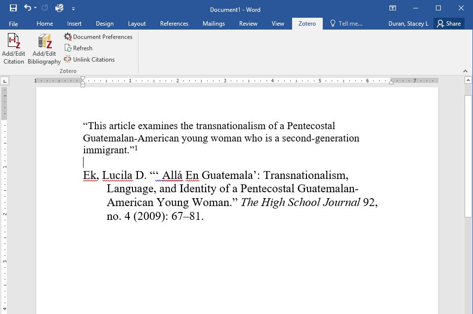 Inserting a Bibliography. Move your cursor to a new line at the end of your paper. Click on Add/Edit Bibliography.