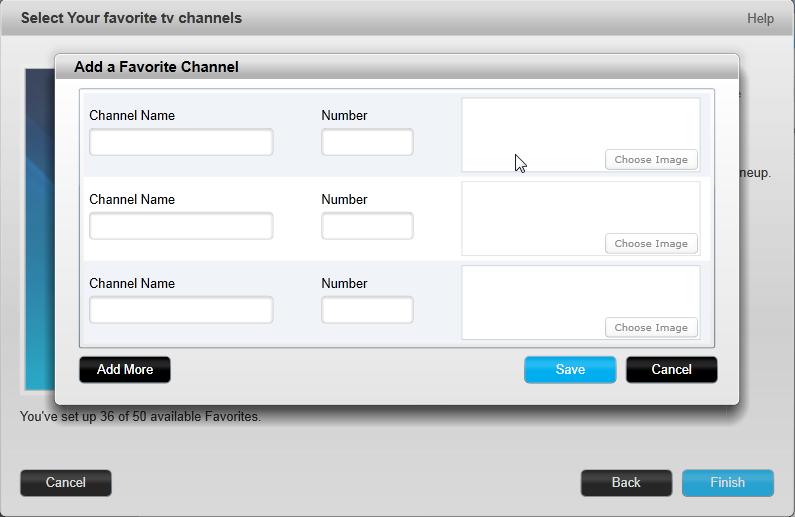 To add a Favorite Channel that does not appear in the list on the previous screen, select Add a Favorite Channel to manually enter the name and number for that channel.