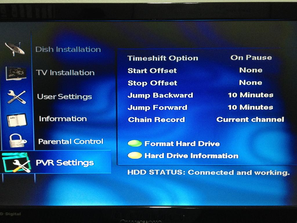 12.15 PVR SETTINGS There are a number of configurable options on the PVR. 12.16 12.16.1 12.