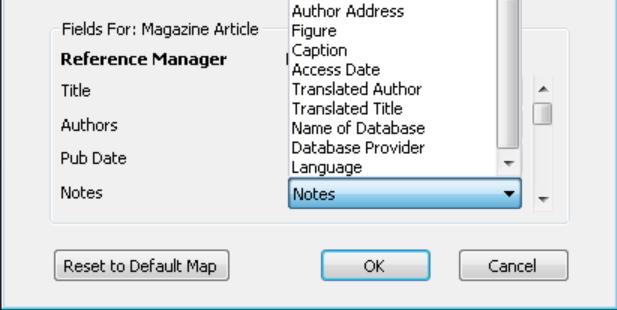 You can change these options if you wish using the drop-down list for each match in the EndNote column.