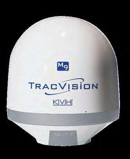television solution. Shown: A powerful Sea Ray 450 Sedan Bridge, outfitted with a KVH TracVision M5 dome.