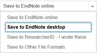 Scopus Go to your database, do a search and select the record(s) you wish to export by ticking the relevant box (es), then: 1. Click on Export. 2. Choose RIS format (eg: EndNote, Reference Manager) 3.