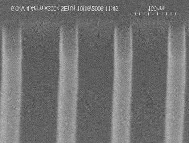 Figure a shows a SEM image of the template for the 0nm test structures.