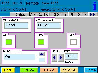 The ASI Config menu shown below allows you to configure the following parameters: Pgm Target looks for Program Management Tables in the ASI stream. Select Any, Pgm 1, Pgm 2, Pgm 3, or Pgm 4.