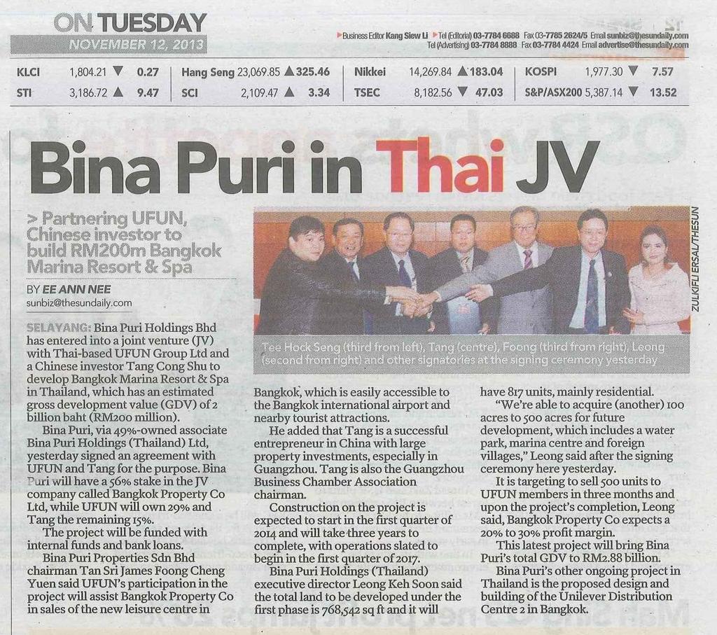 Newspaper : Berita Harian Title : Bina Puri bina resort
