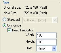 If you want to maintain relative width and height, select the Keep Proportion option.