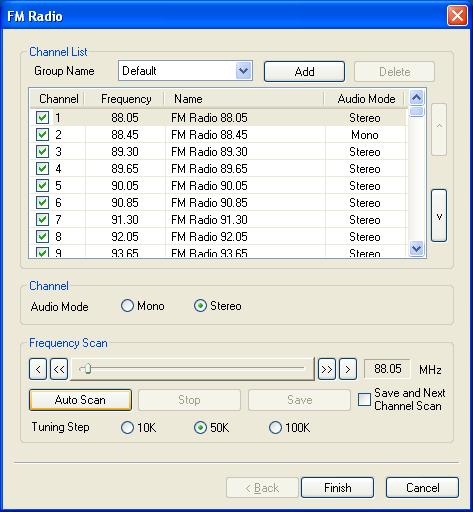 How to Auto Scan FM Radio Channels If this is your first time to use FM radio, perform auto scan to search and memorize active FM radio stations in your area. To auto scan FM radio stations: 1.